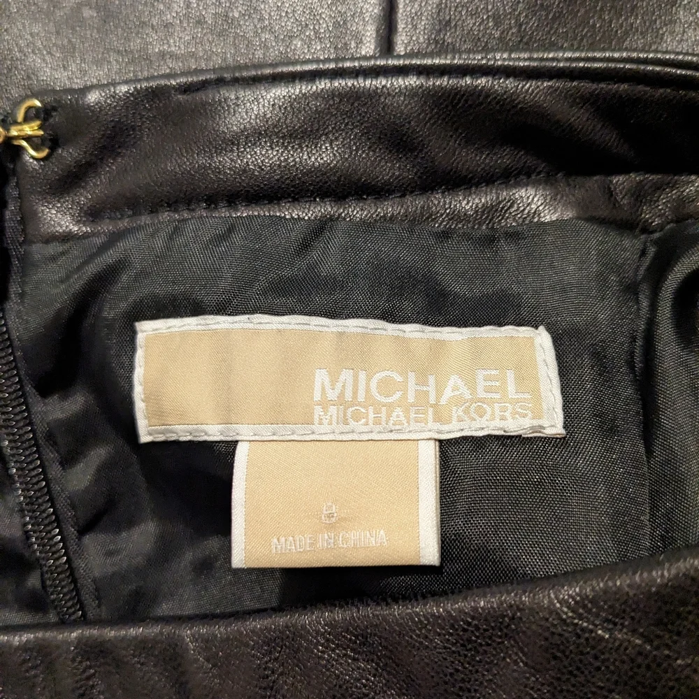 Michael kors black leather Knee Length skirt 29 waist - Picture 3 of 5